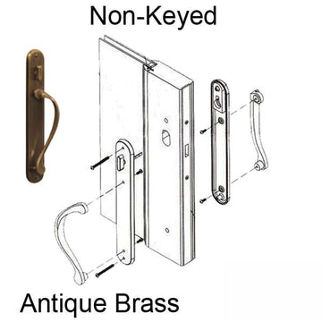 Marvin active Non-Keyed Ultimate Sliding French Door wide trim - Antique Brass